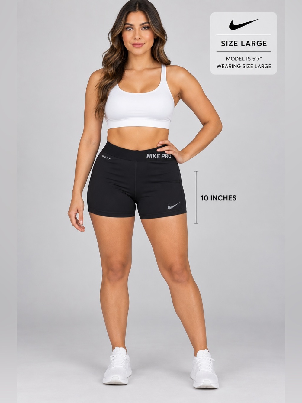 Nike Women's Pro Dri-FIT Compression Athletic
Shorts - Black - Size Large
